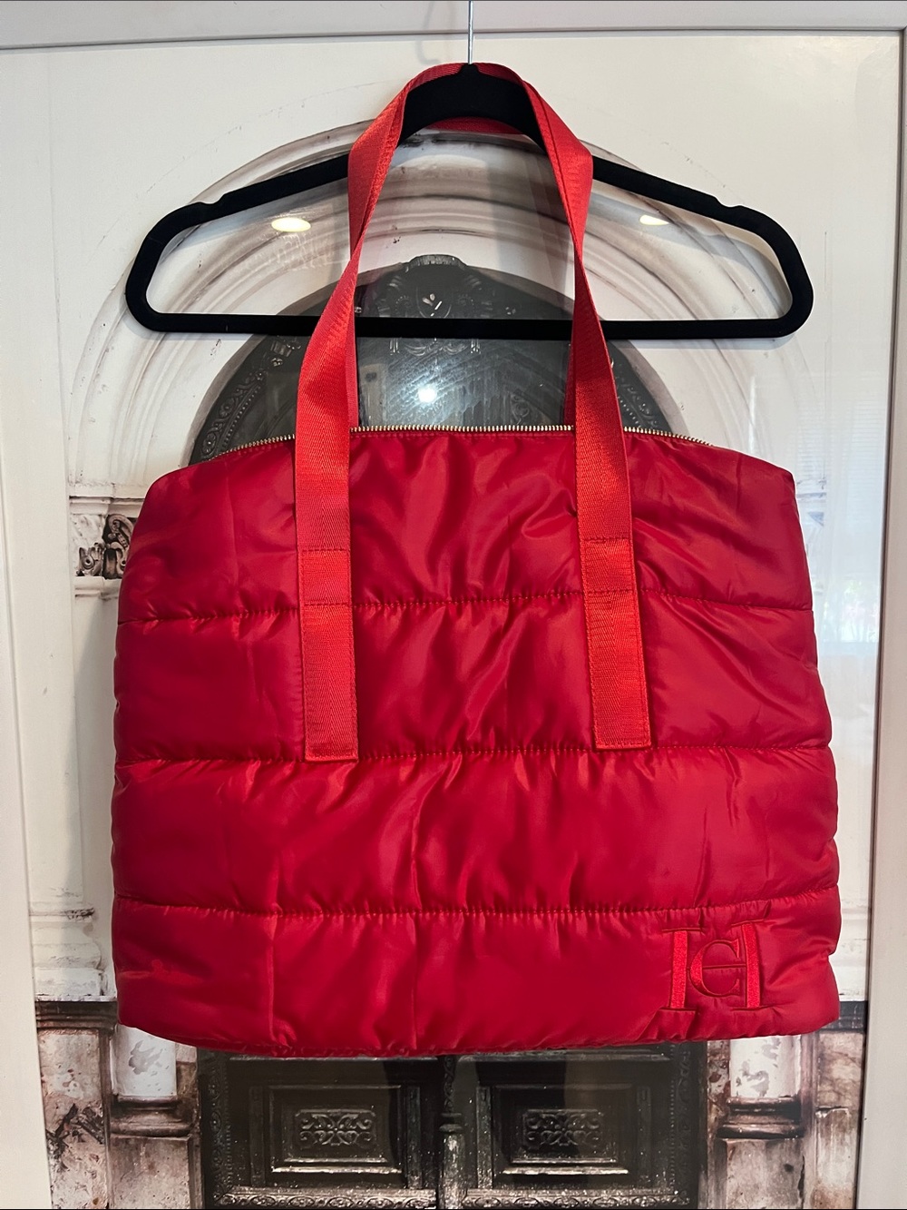 Carolina Herrera Red Quilted Tote